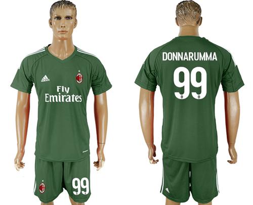 AC Milan #99 Donnarumma Green Goalkeeper Soccer Club Jersey - Click Image to Close